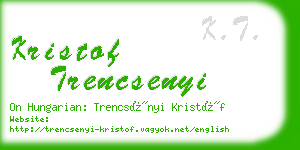 kristof trencsenyi business card